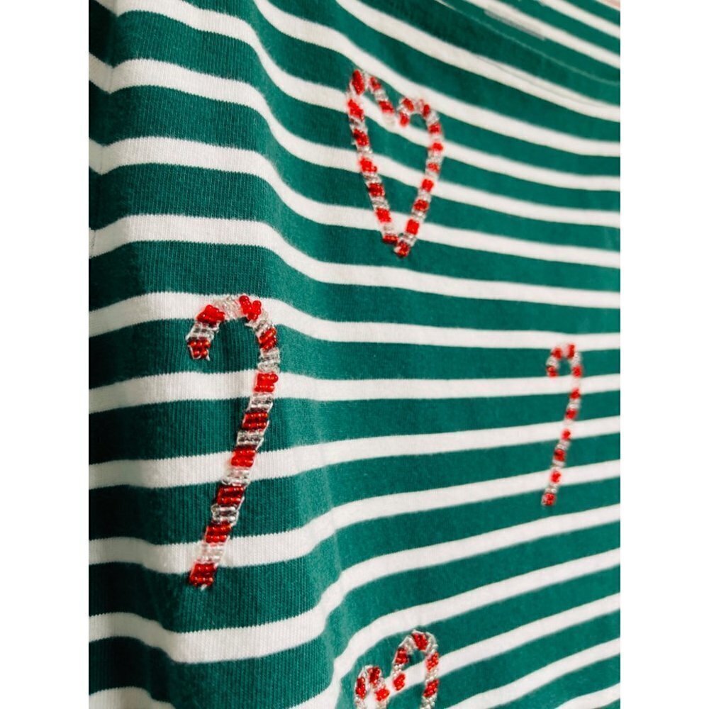 Talbots Holiday Top with candy cane decor